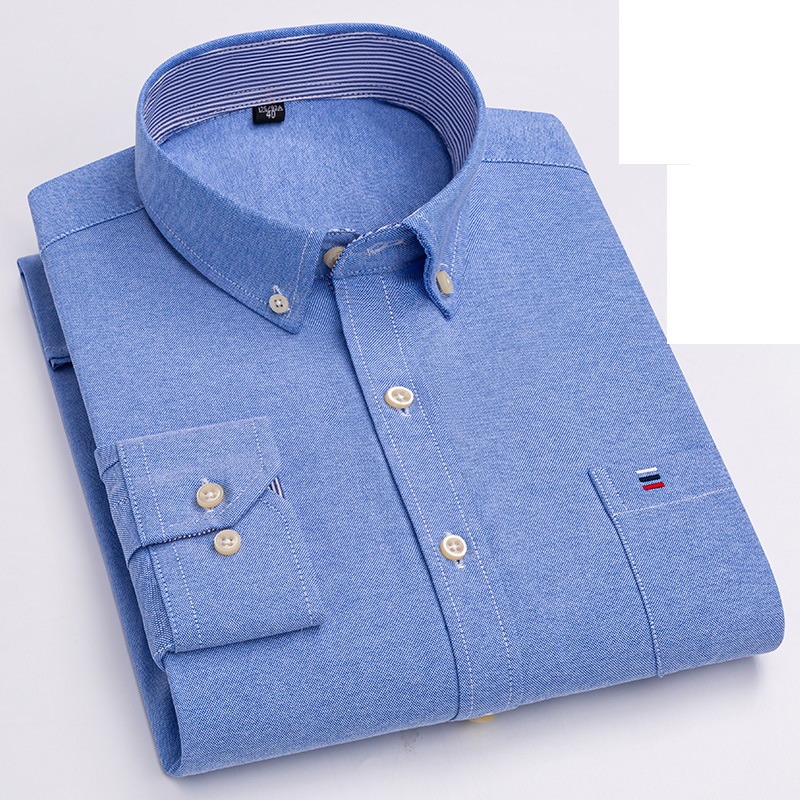 Mens Oxford Shirts Formal Business Long Sleeves Cotton Casual Dress Shirts Tops - Picture 33 of 48