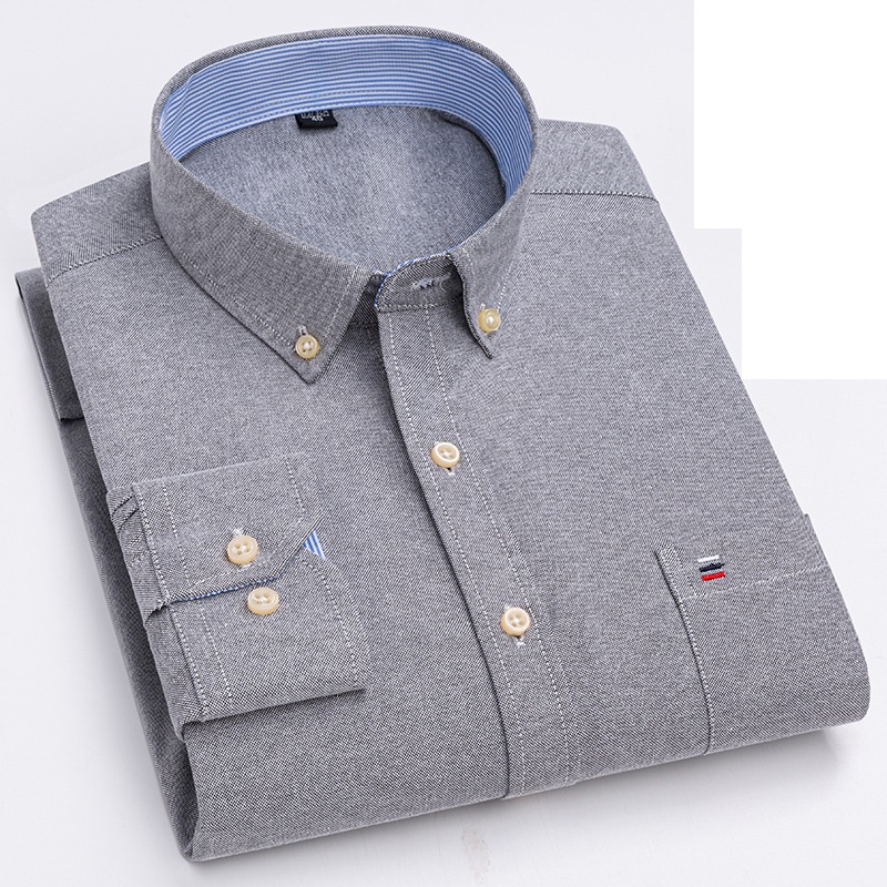 Mens Oxford Shirts Formal Business Long Sleeves Cotton Casual Dress Shirts Tops - Picture 34 of 48
