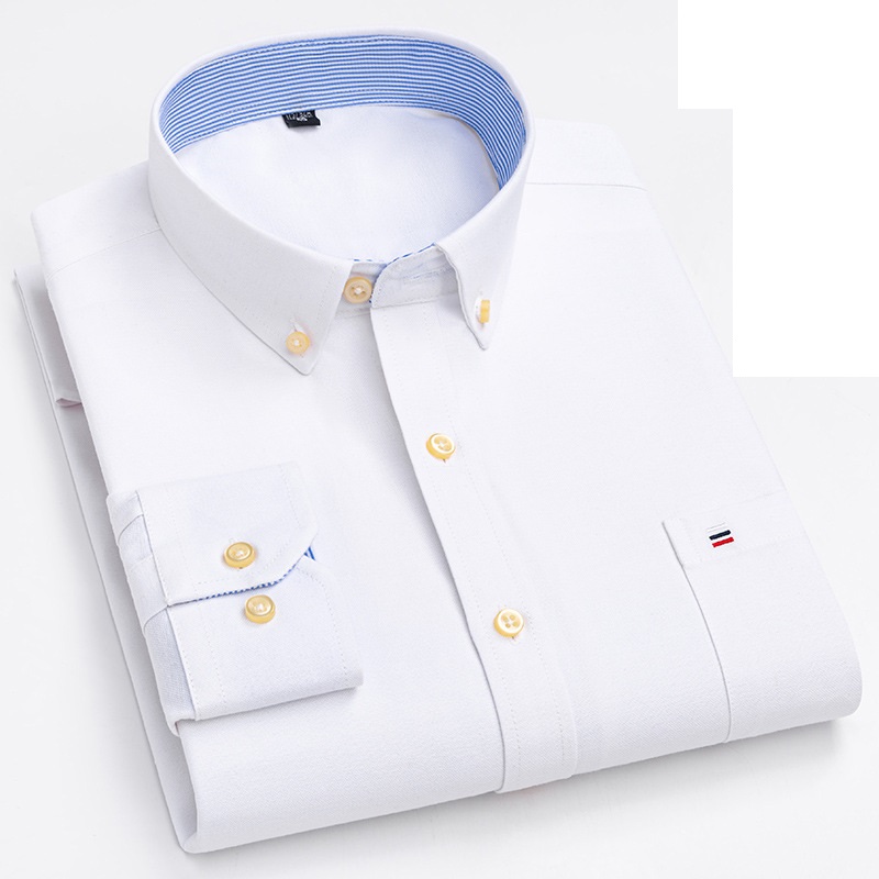 Mens Oxford Shirts Formal Business Long Sleeves Cotton Casual Dress Shirts Tops - Picture 35 of 48