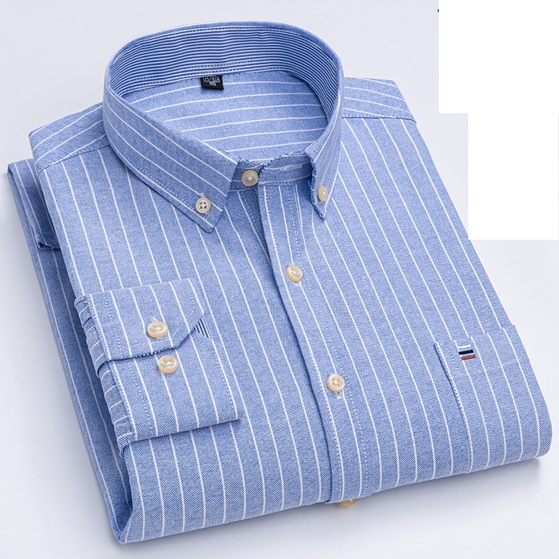 Mens Oxford Shirts Formal Business Long Sleeves Cotton Casual Dress Shirts Tops - Picture 36 of 48