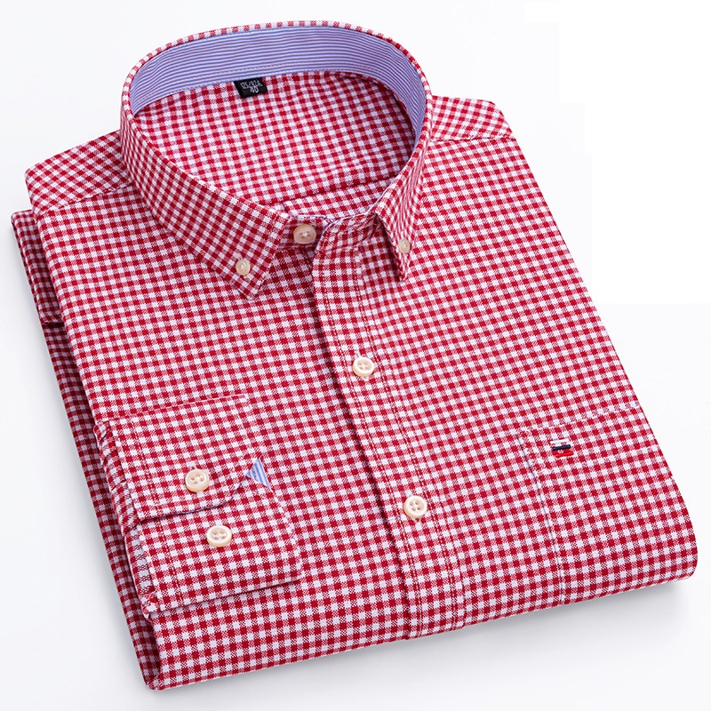 Mens Oxford Shirts Formal Business Long Sleeves Cotton Casual Dress Shirts Tops - Picture 38 of 48