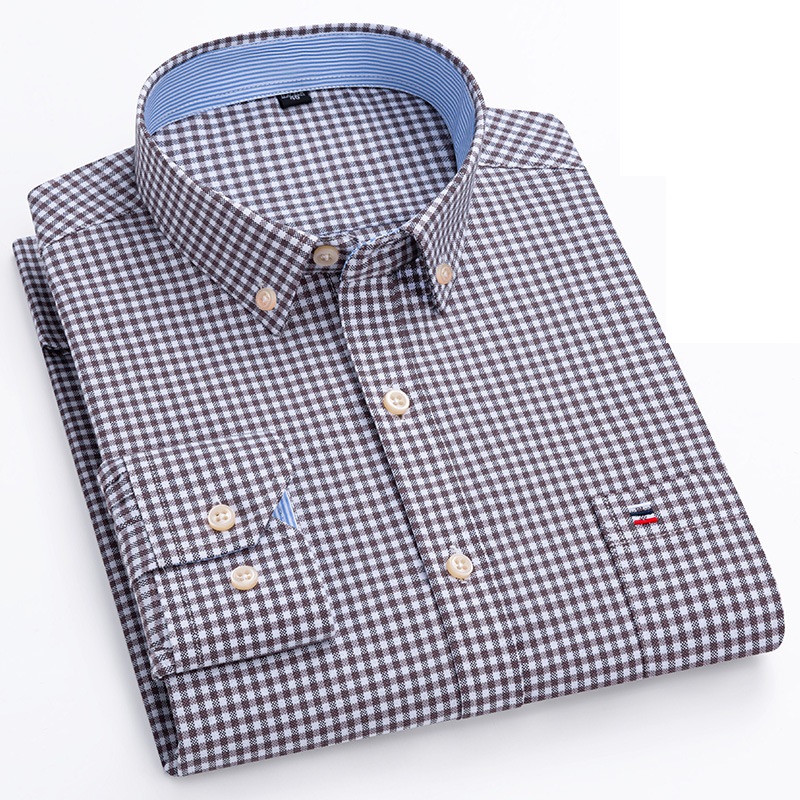 Mens Oxford Shirts Formal Business Long Sleeves Cotton Casual Dress Shirts Tops - Picture 39 of 48