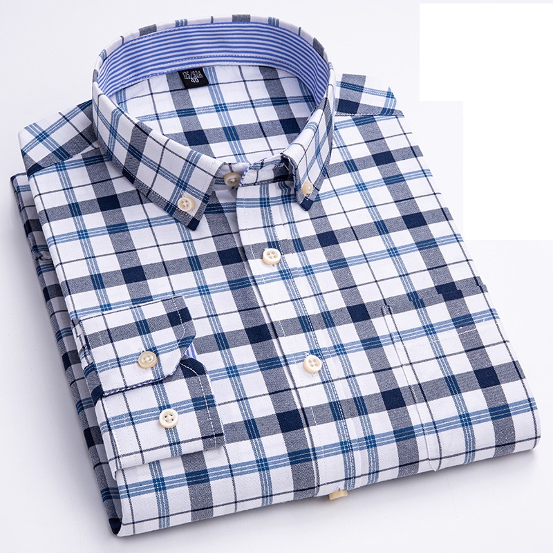 Mens Oxford Shirts Formal Business Long Sleeves Cotton Casual Dress Shirts Tops - Picture 40 of 48