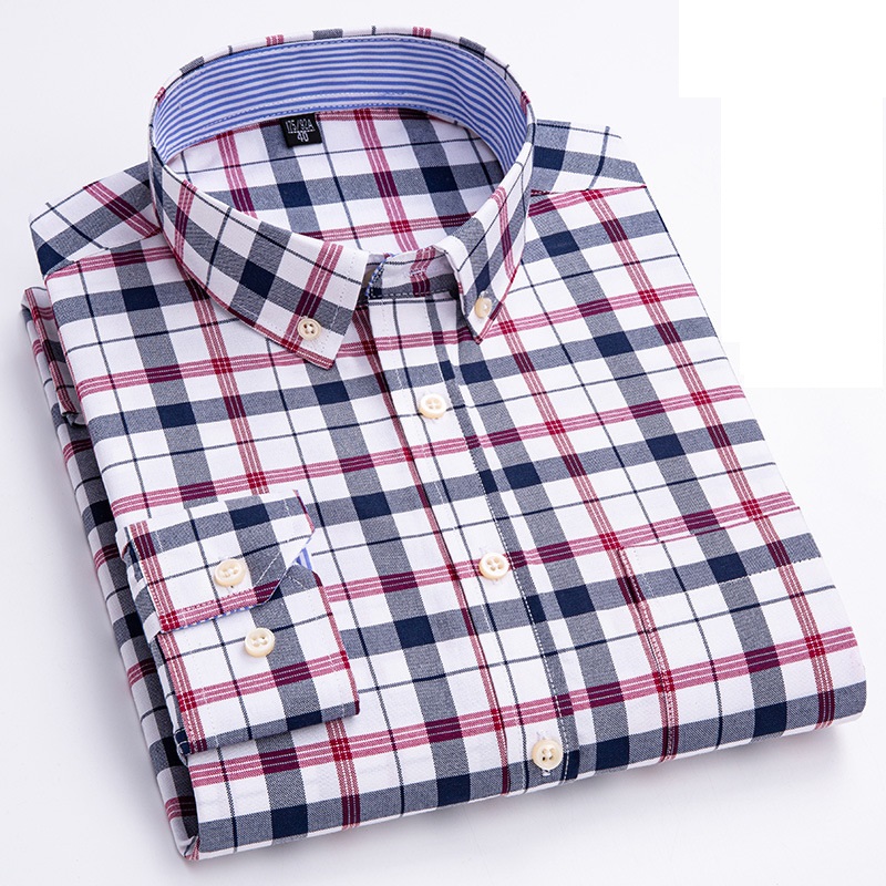 Mens Oxford Shirts Formal Business Long Sleeves Cotton Casual Dress Shirts Tops - Picture 41 of 48