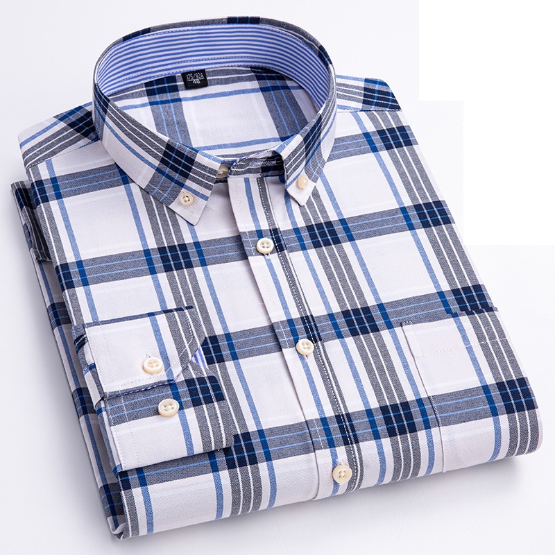 Mens Oxford Shirts Formal Business Long Sleeves Cotton Casual Dress Shirts Tops - Picture 42 of 48