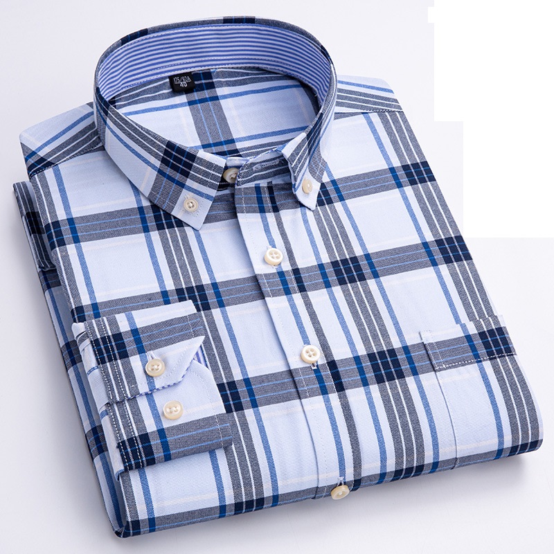 Mens Oxford Shirts Formal Business Long Sleeves Cotton Casual Dress Shirts Tops - Picture 44 of 48