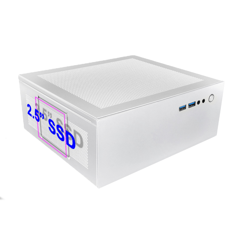 GM100 Mini PC Case 4.3L HTPC Chassis 2X USB 3.0 Fits Flex PSU, Single Slot GPU