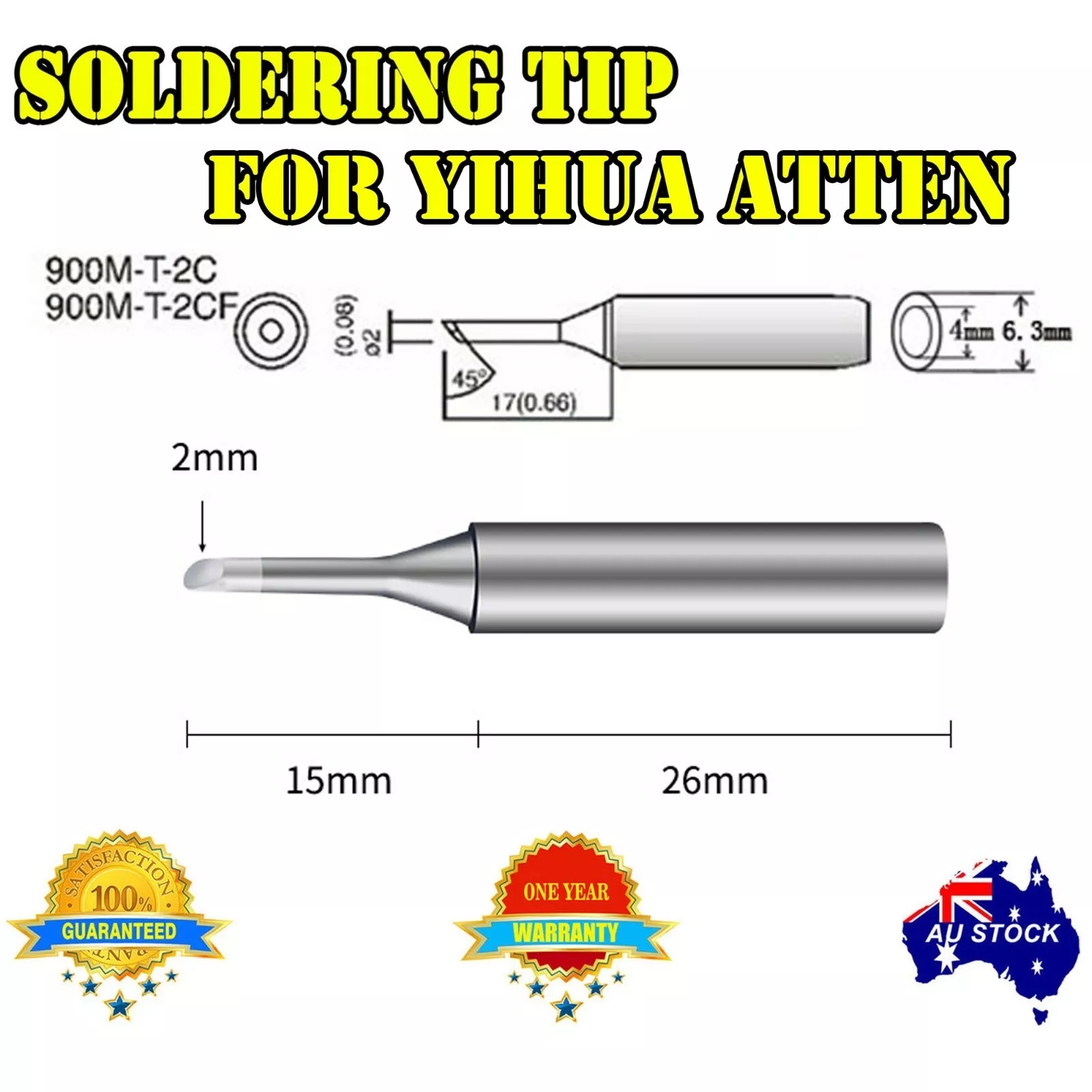 SOLDER SOLDERING IRON STATION Tips 900M-T Lead Free YIHUA ATTEN HAKKO 936 937 AU - Picture 3 of 15