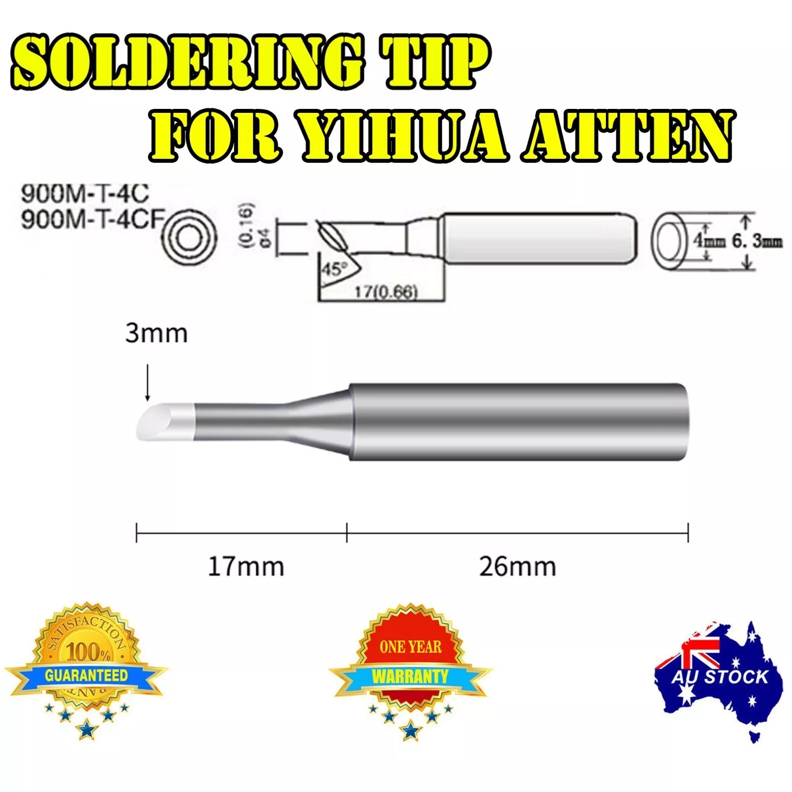 SOLDER SOLDERING IRON STATION Tips 900M-T Lead Free YIHUA ATTEN HAKKO 936 937 AU - Picture 4 of 15