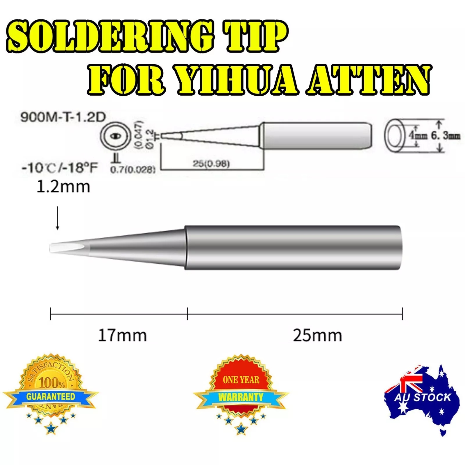 SOLDER SOLDERING IRON STATION Tips 900M-T Lead Free YIHUA ATTEN HAKKO 936 937 AU - Picture 7 of 15