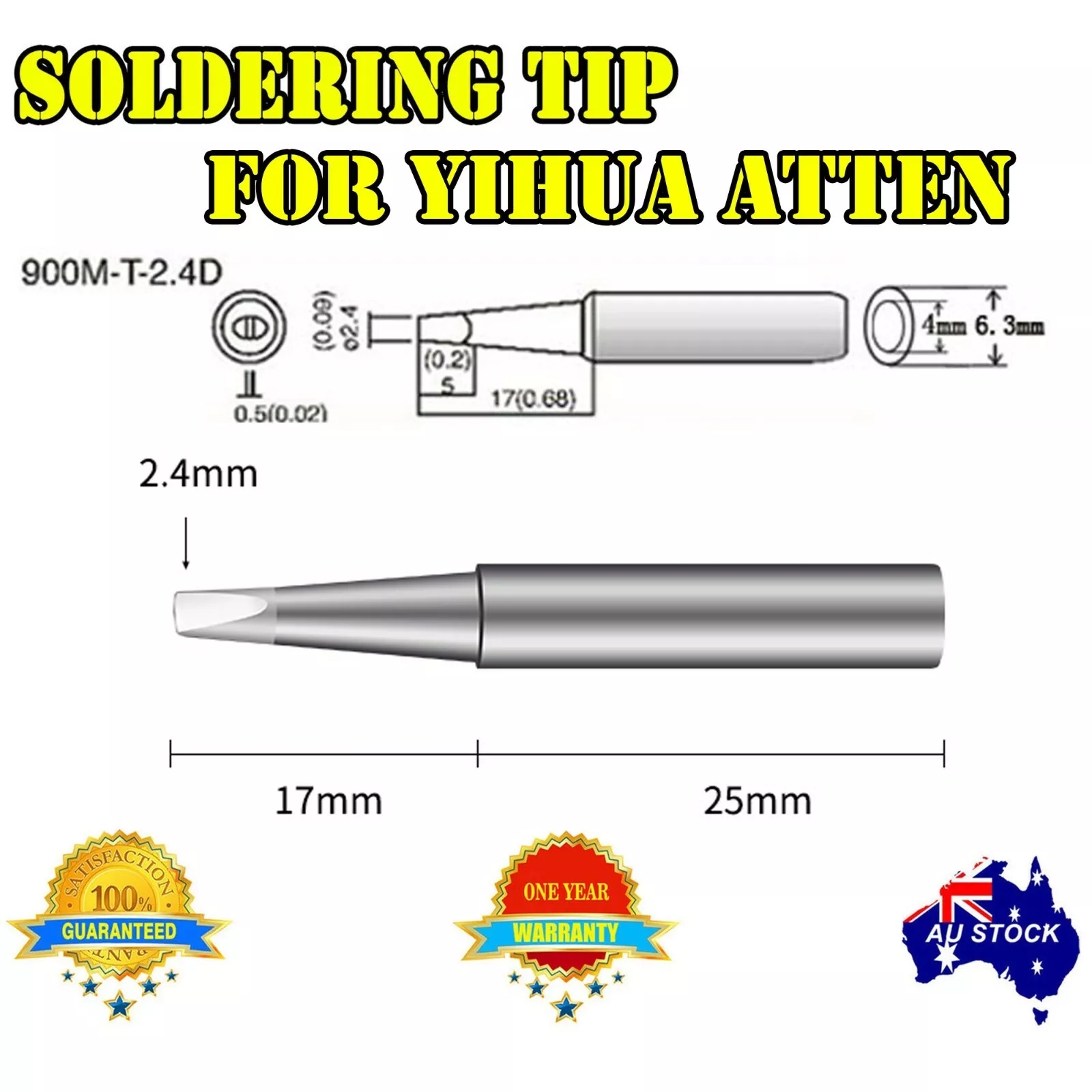 SOLDER SOLDERING IRON STATION Tips 900M-T Lead Free YIHUA ATTEN HAKKO 936 937 AU - Picture 9 of 15