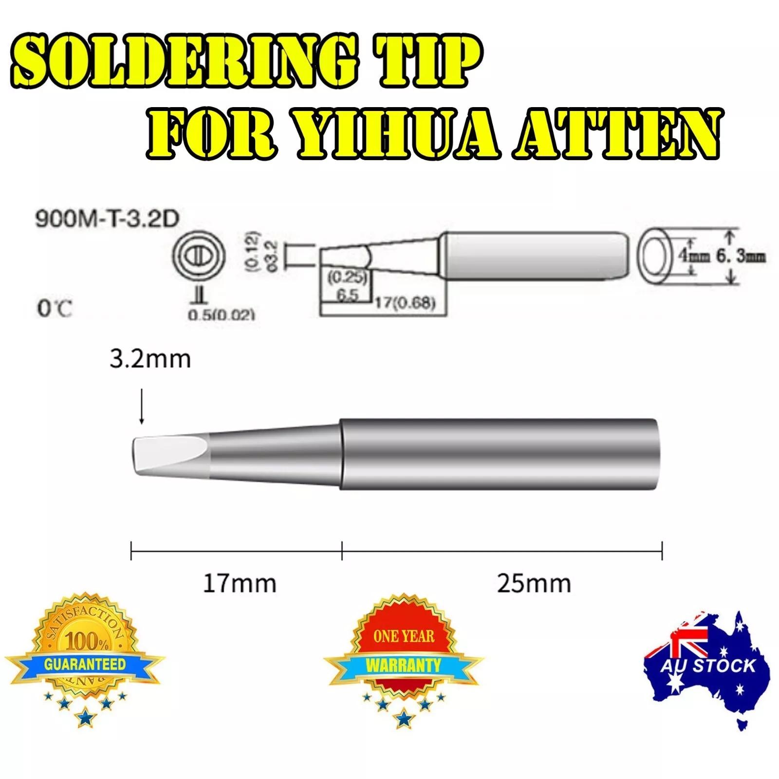 SOLDER SOLDERING IRON STATION Tips 900M-T Lead Free YIHUA ATTEN HAKKO 936 937 AU - Picture 10 of 15