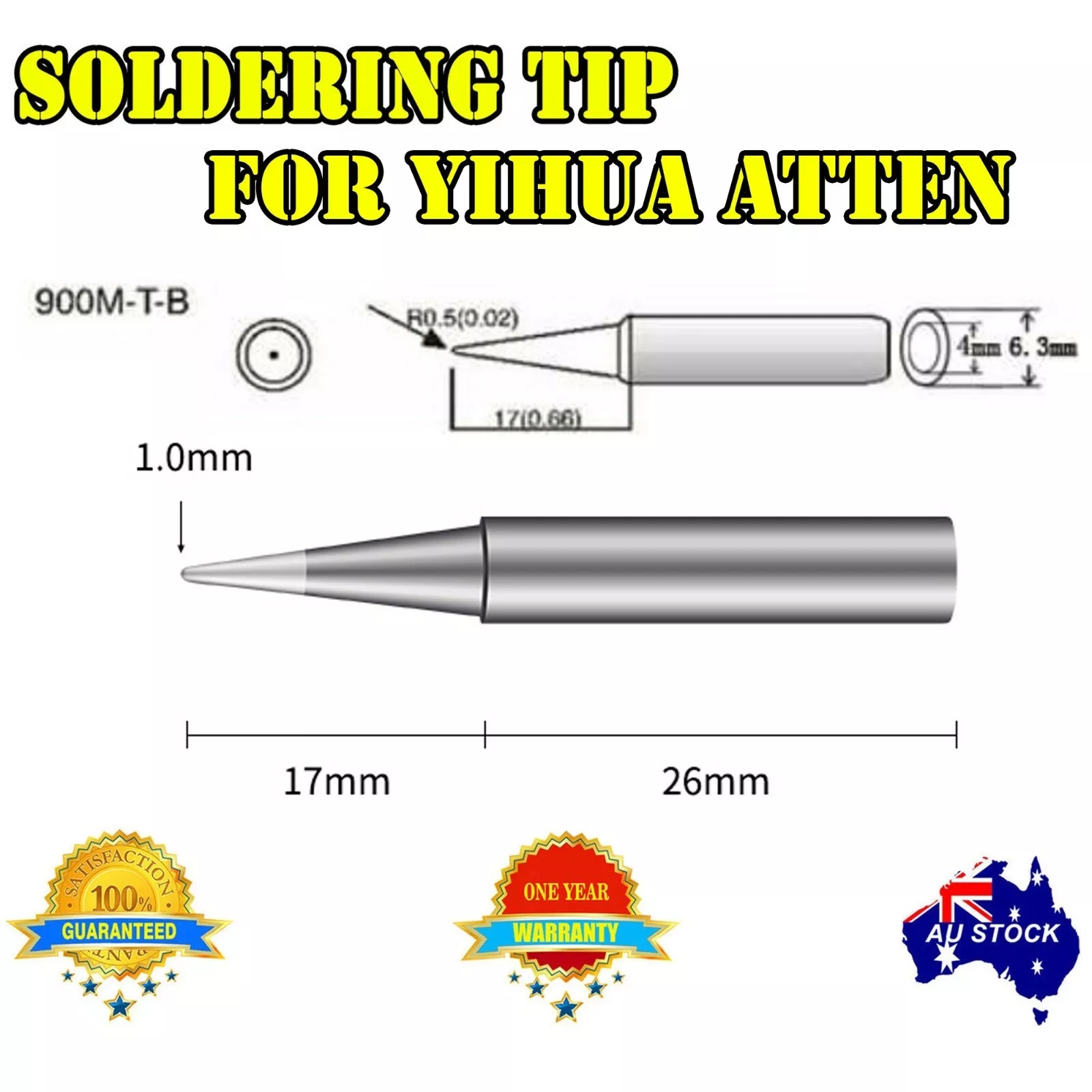 SOLDER SOLDERING IRON STATION Tips 900M-T Lead Free YIHUA ATTEN HAKKO 936 937 AU - Picture 12 of 15