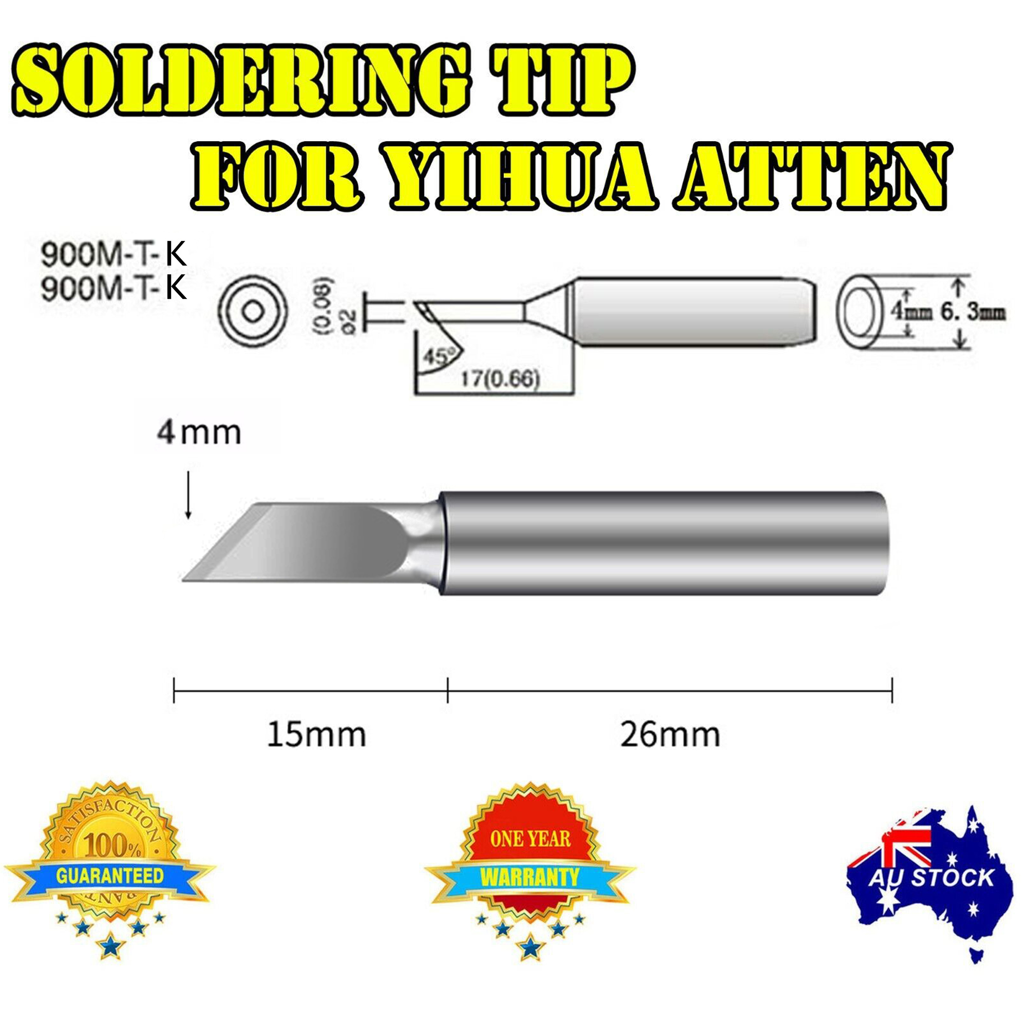 SOLDER SOLDERING IRON STATION Tips 900M-T Lead Free YIHUA ATTEN HAKKO 936 937 AU - Picture 15 of 15