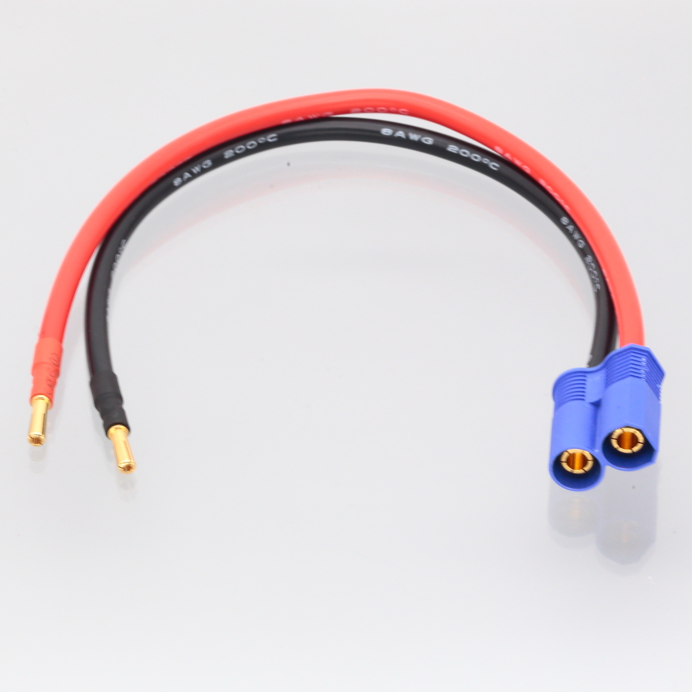 EC8 to Alligator Clip Ring Lug Terminal 4mm Bullet 8AWG 1FT Charging Battery ESC