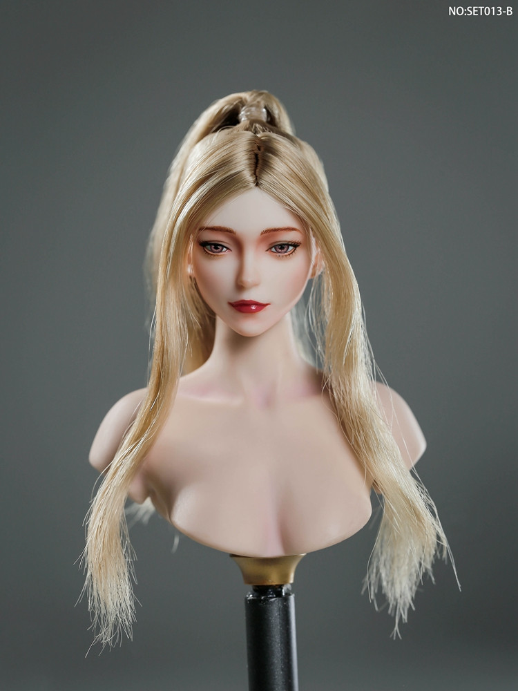 1/6 Blond Hair SET013 Doll Girl Female Head Sculpt Fit 12" Phicen Body Figures