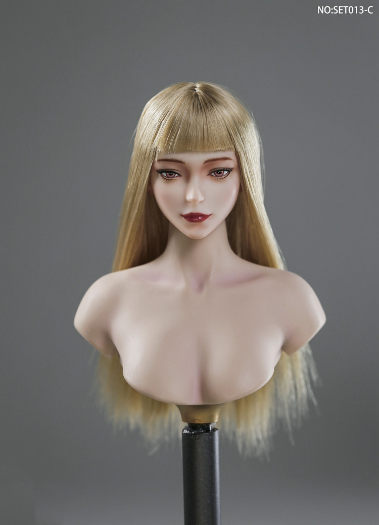 1/6 Blond Hair SET013 Doll Girl Female Head Sculpt Fit 12" Phicen Body Figures