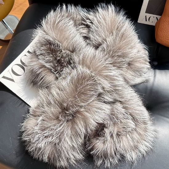 Women's Real Mink Fur Scarf Ear Muffs Neck Warmer Scarf Long fur scarf - Picture 14 of 17