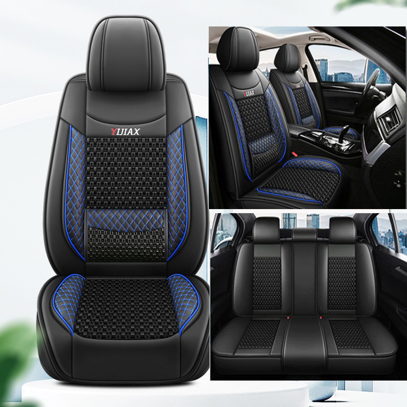 For Peugeot 206 301 406 405 407 5-Seat full Set PU Leather Ice thread Seat Cover - Picture 18 of 20
