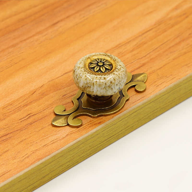 Antique copper furniture handle cabinets drawer handle ceramic accessory handles