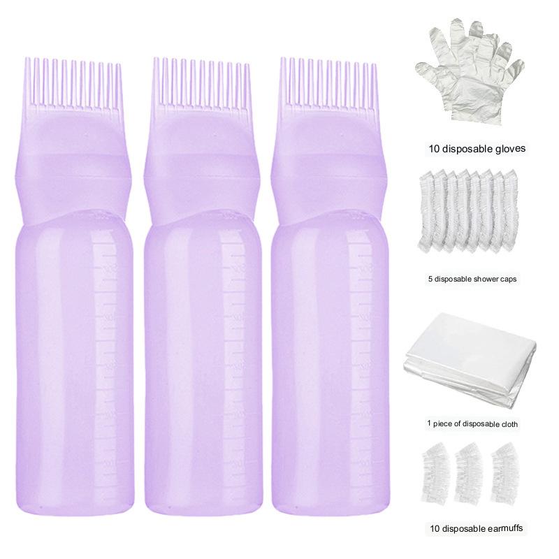 Dyeing Shampoo Bottle Set Oil Comb Hair Tools Hair Dye Applicator Brush Bottles - Picture 25 of 48