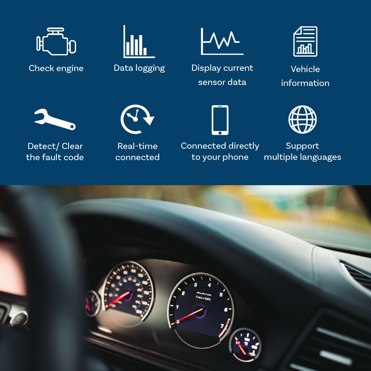 OBD2 ELM327 BluetoothWIFI Profi Diagnosegerät für PKW LKW Auto Tester Scanner