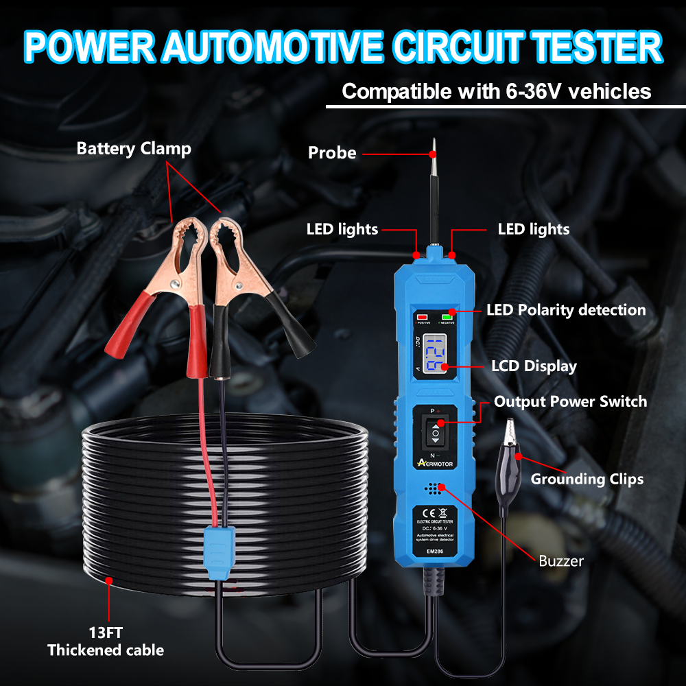 6-48V Digital Automotive Car Power Circuit Electrical Tester Probe Test w/ Light - Picture 5 of 23