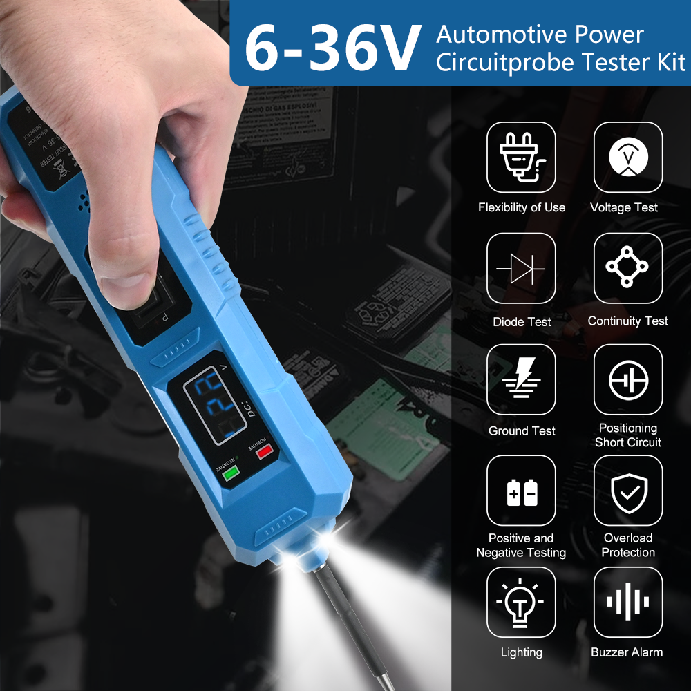 6-48V Digital Automotive Car Power Circuit Electrical Tester Probe Test w/ Light - Picture 7 of 23