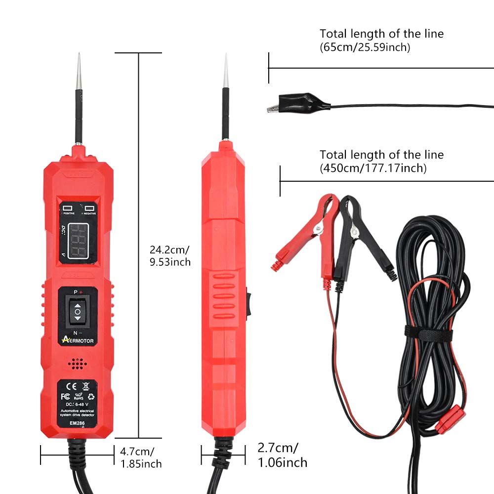 6-48V Digital Automotive Car Power Circuit Electrical Tester Probe Test w/ Light - Picture 15 of 23