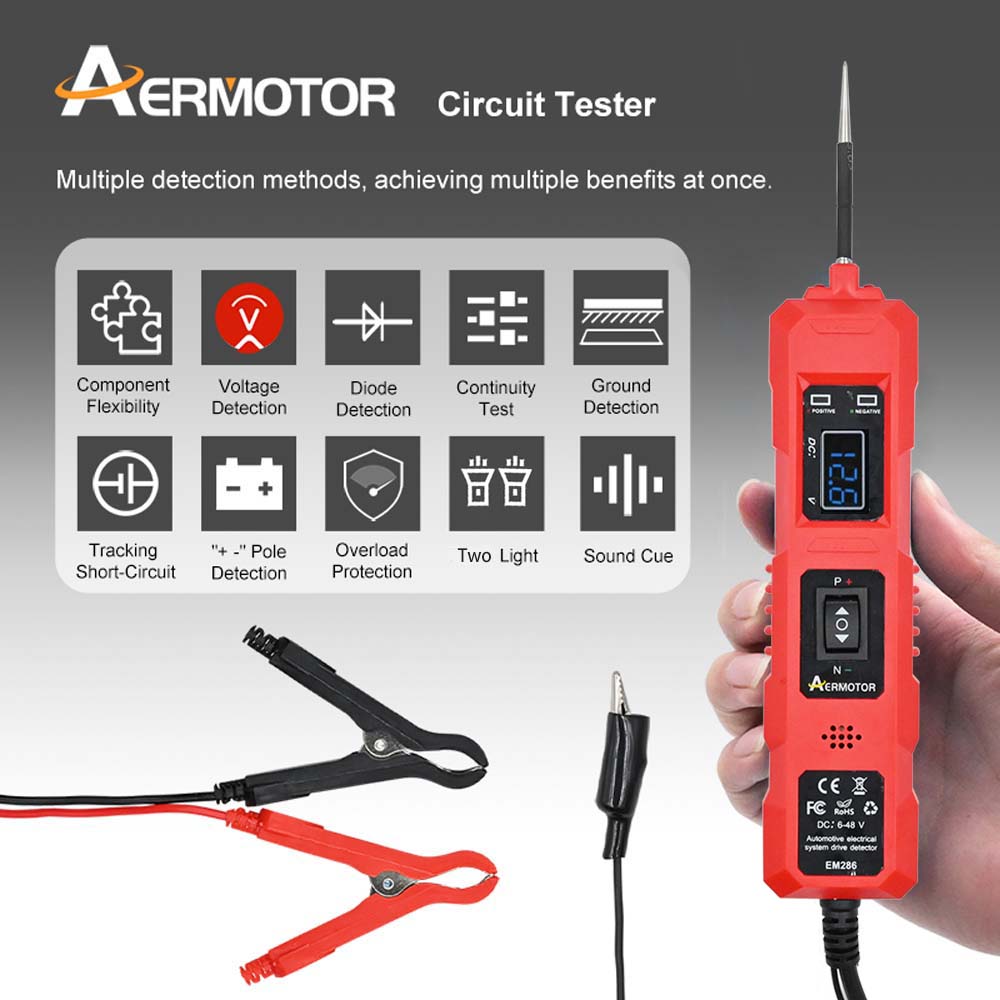 6-48V Digital Automotive Car Power Circuit Electrical Tester Probe Test w/ Light - Picture 14 of 23