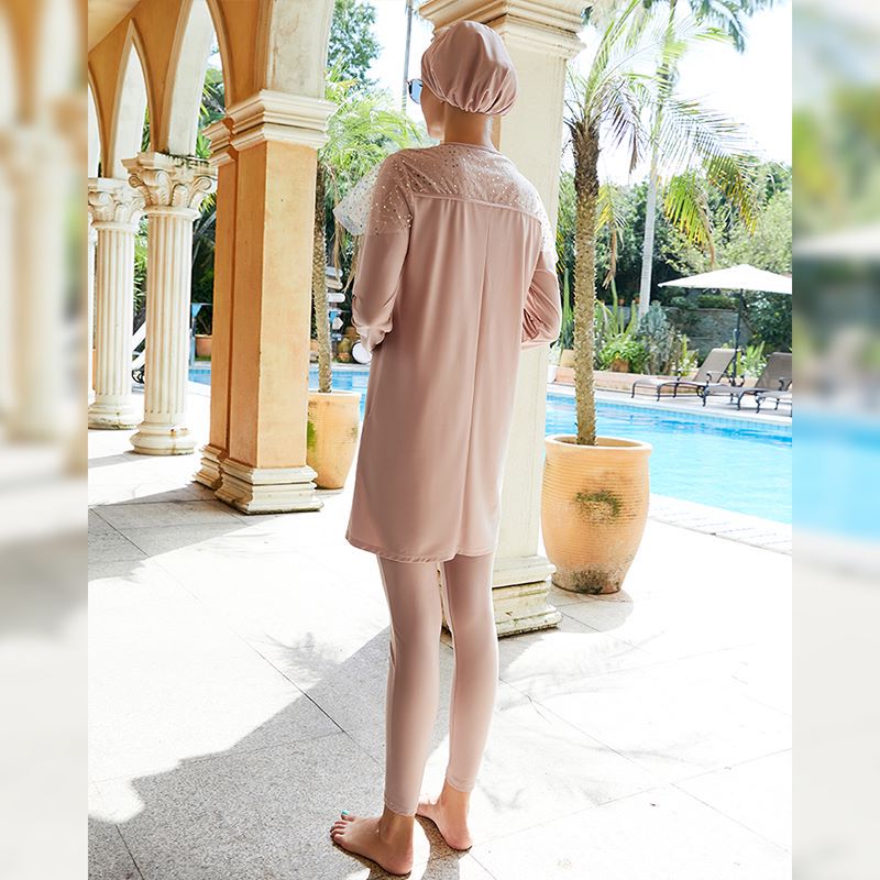 Summer Burkini Muslim Women Swim Suit 3-Piece Quick Dry