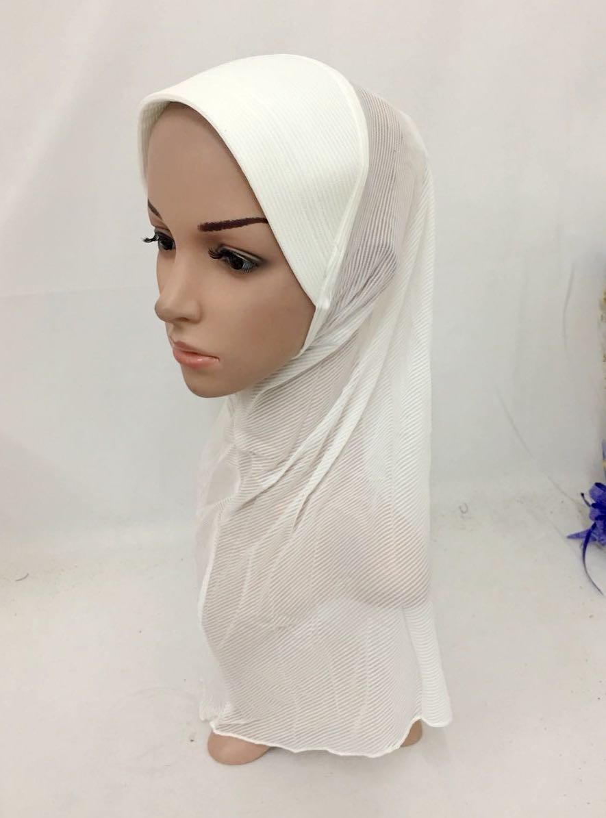 New Women Hijabs Cap Solid Color Muslim Ramadan Wrap Scarf Islam Player Hat