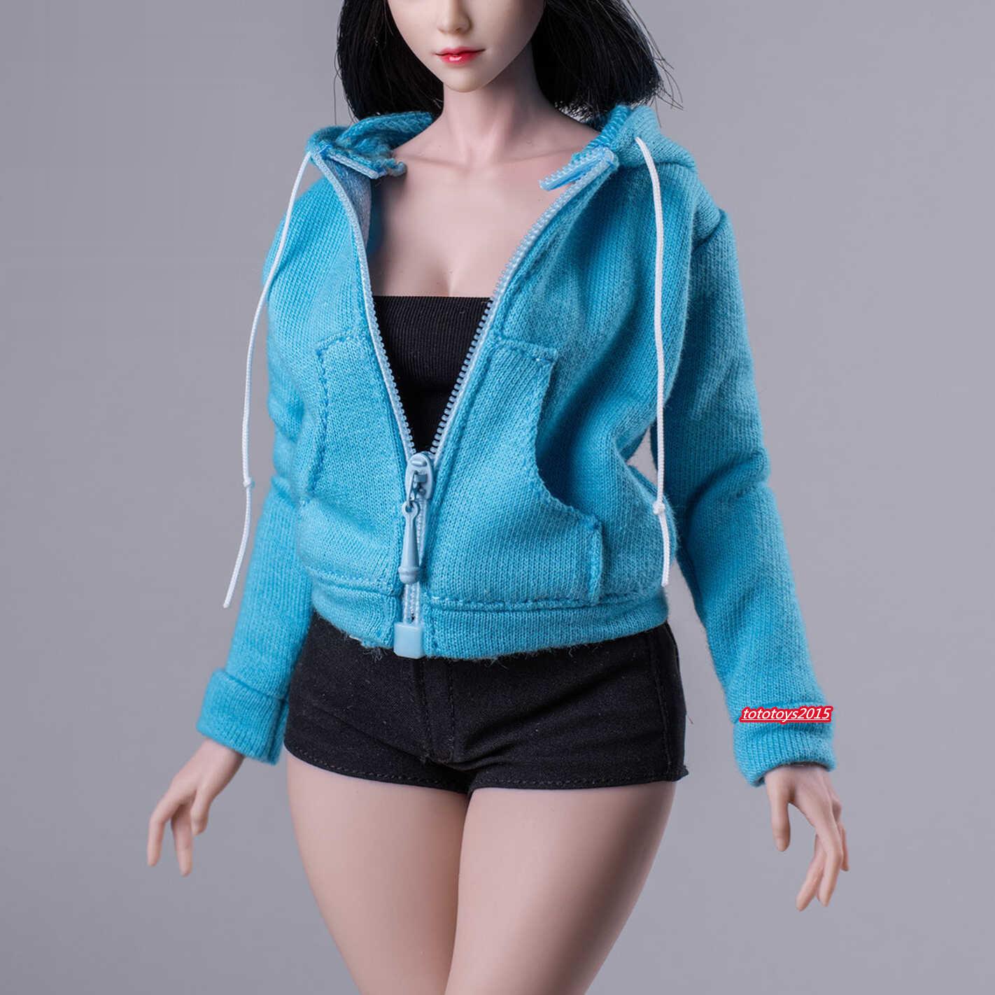 Sudadera con Capucha 1/6 Cremallera Top Abrigo Ropa Ajuste 12 '' Mujer PH TBL Figura Cuerpo - Imagen 5 de 9