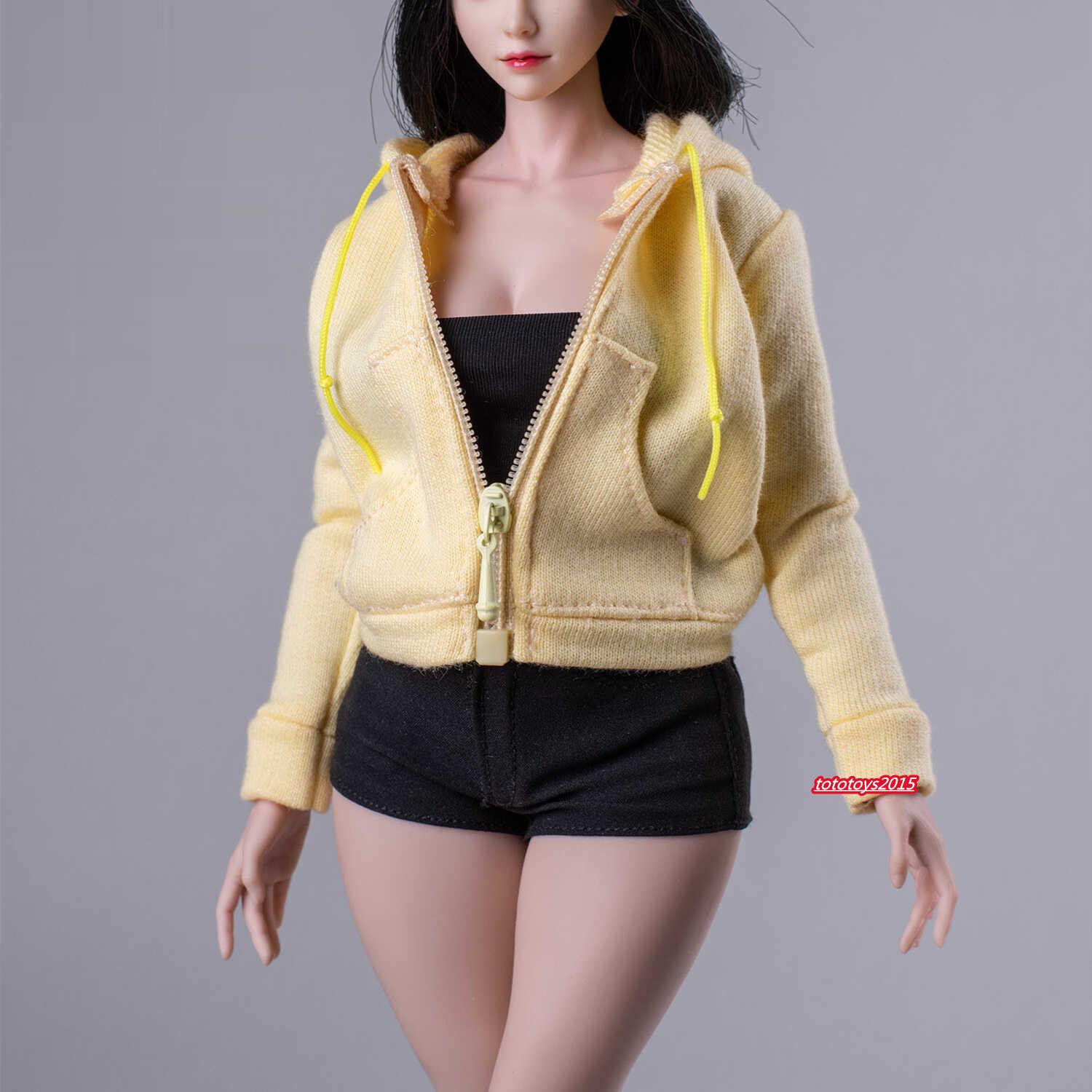 Sudadera con Capucha 1/6 Cremallera Top Abrigo Ropa Ajuste 12 '' Mujer PH TBL Figura Cuerpo - Imagen 7 de 9