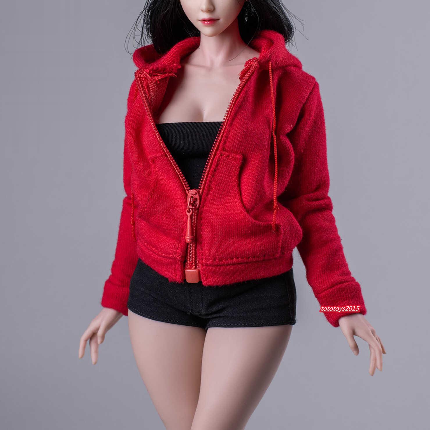Sudadera con Capucha 1/6 Cremallera Top Abrigo Ropa Ajuste 12 '' Mujer PH TBL Figura Cuerpo - Imagen 9 de 9