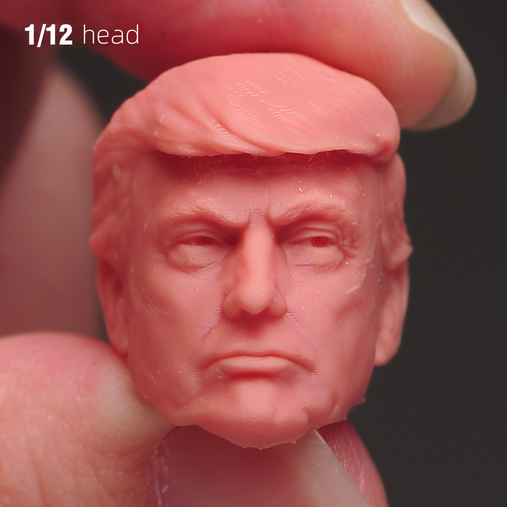 1/6 1/12 1/18 Display Stand Donald Trump President Head Bust For 12'' Male Body