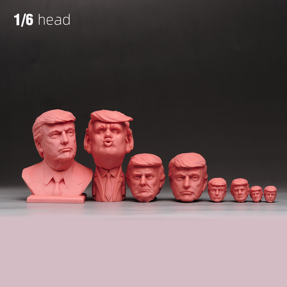 1/6 1/12 1/18 Display Stand Donald Trump President Head Bust For 12'' Male Body