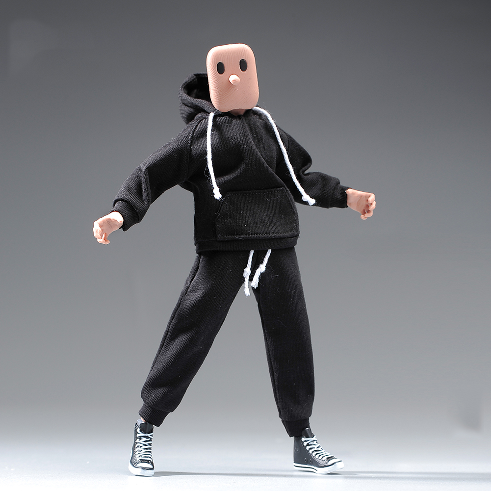 1/12 Hooded Sweater Top & Pants Trousers Model Fit 6'' Male Action Figure Body