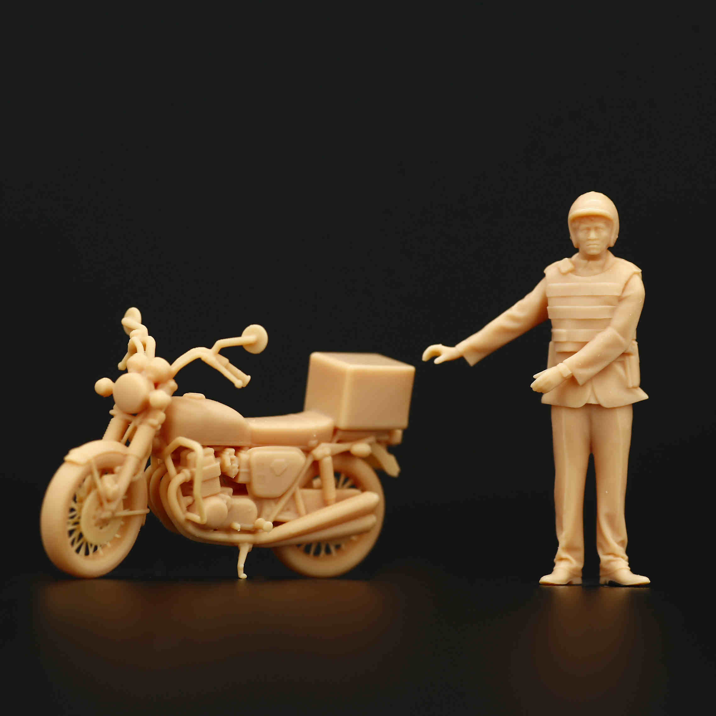 1/64 1/43 Stephen Chow motorcycle Scene Miniatures Figures Doll For Car Vehicle