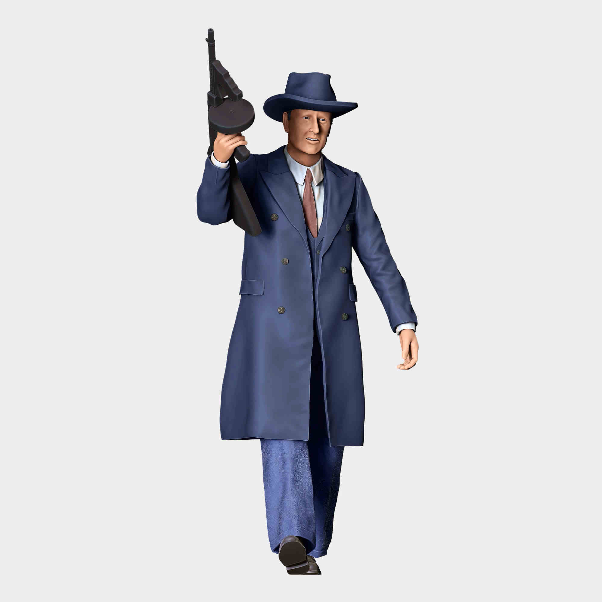 Bricolage manteau gangster costume pistolet scène homme figurines miniatures poupée pour voiture véhicules jouet - Photo 7 sur 9