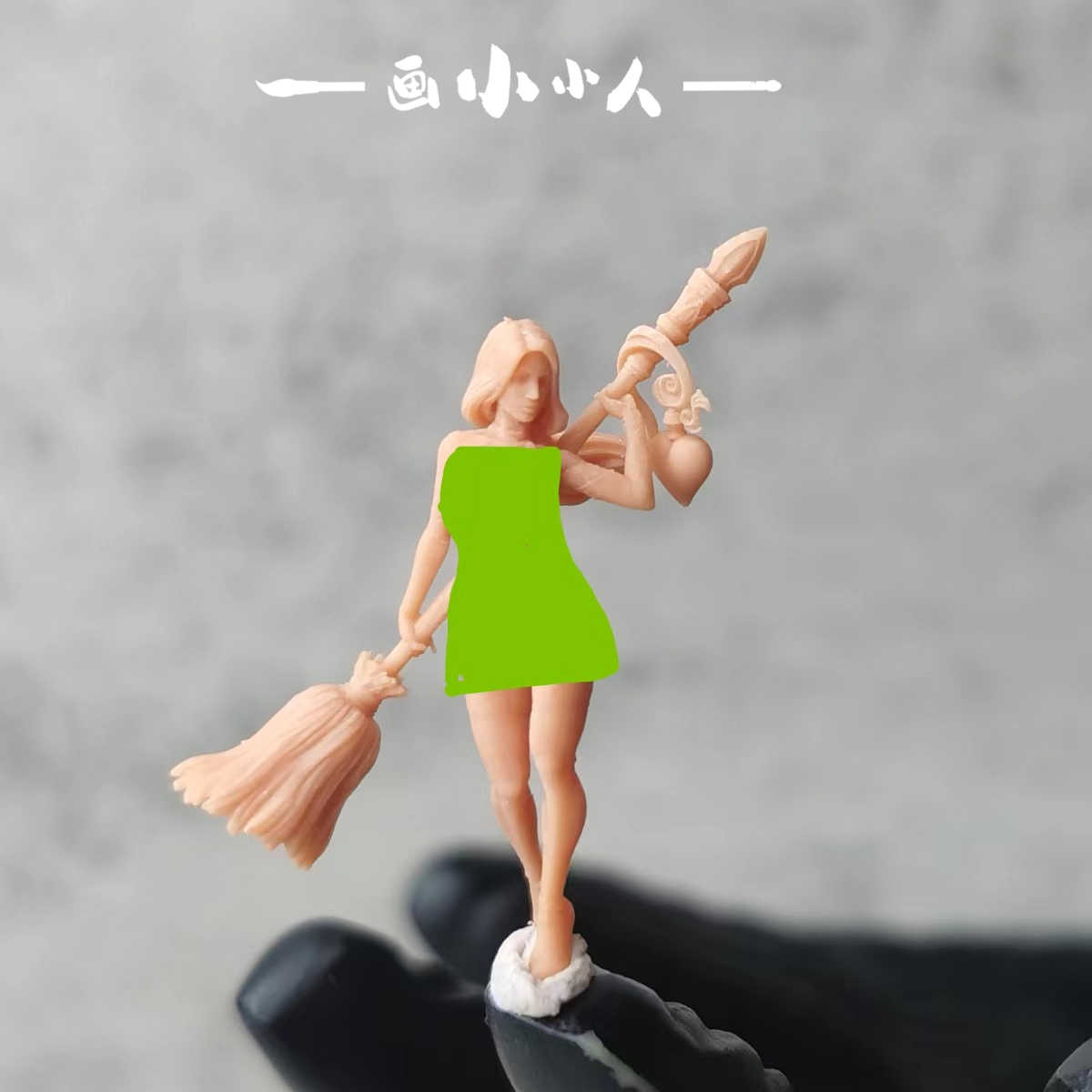 1/64 1/87 1/43 Magic Broom Girl Szene Miniatur Figuren Puppe für Autos Modell Spielzeug - Bild 8 von 8