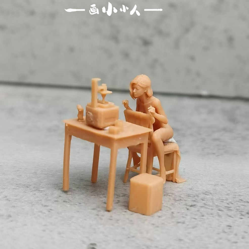 1/64 1/87 1/43 indoor printer Girl Scene Minatures Figures Doll For Cars Model