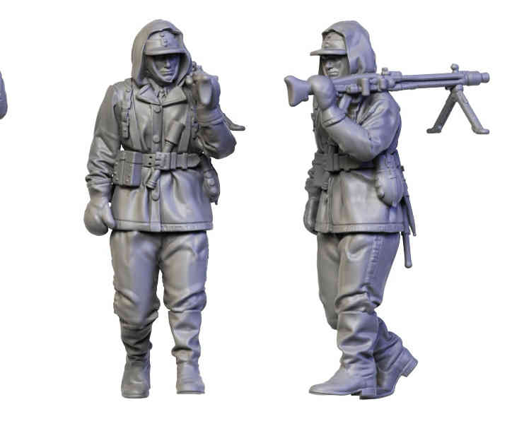 1/87 1/64 1/43 German WWII Winter soldiers Scene Miniatures Figures For Car Toys - Picture 12 of 16
