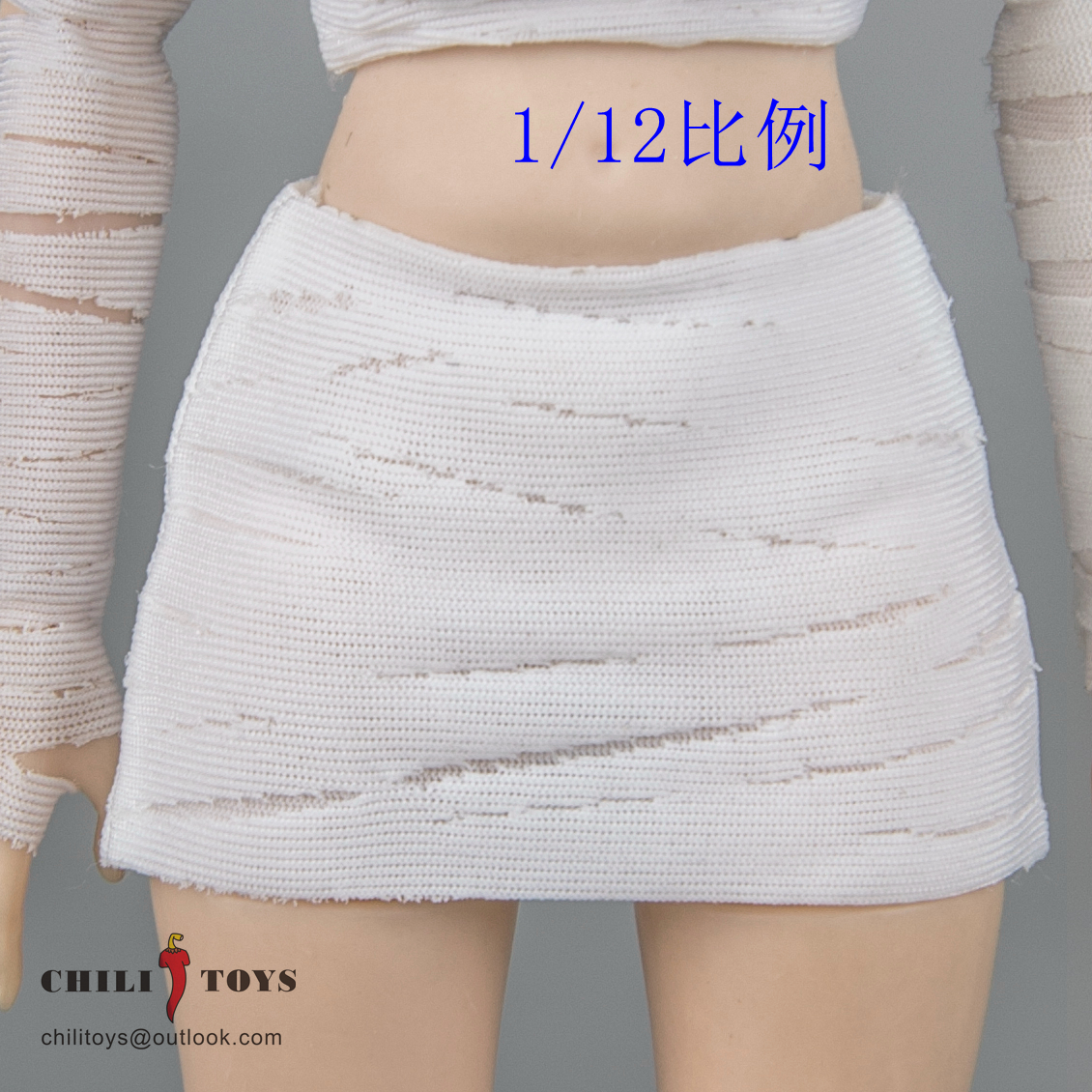 1/12 CHILI TOYS Bandage Tube top gloves Joint Leg cover hollow top Clothes Toys - Picture 15 of 20