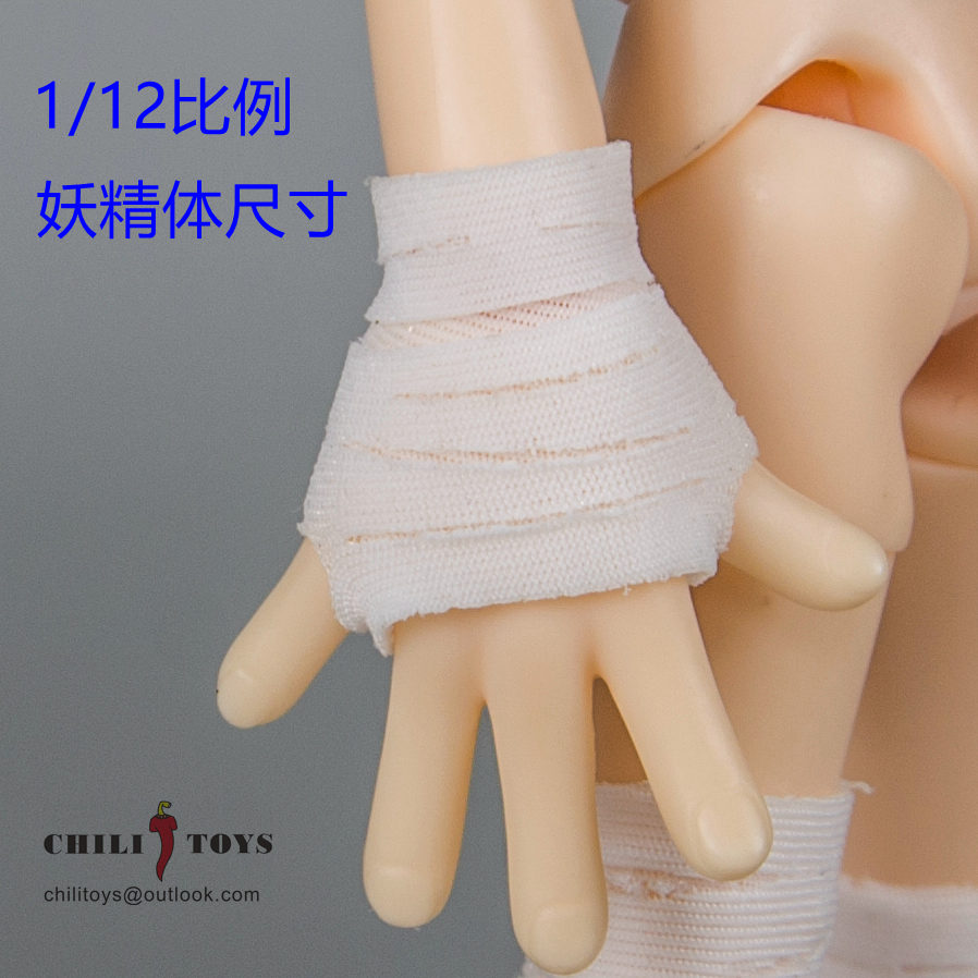 1/12 CHILI TOYS Bandage Tube top gloves Joint Leg cover hollow top Clothes Toys - Picture 19 of 20