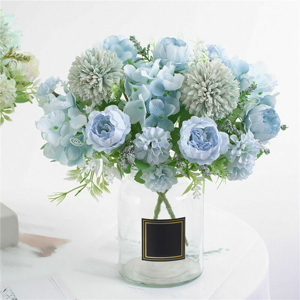 US Artificial Silk Peony Flowers Bunch Bouquet Home Wedding Party Holiday Decor - Picture 17 of 20