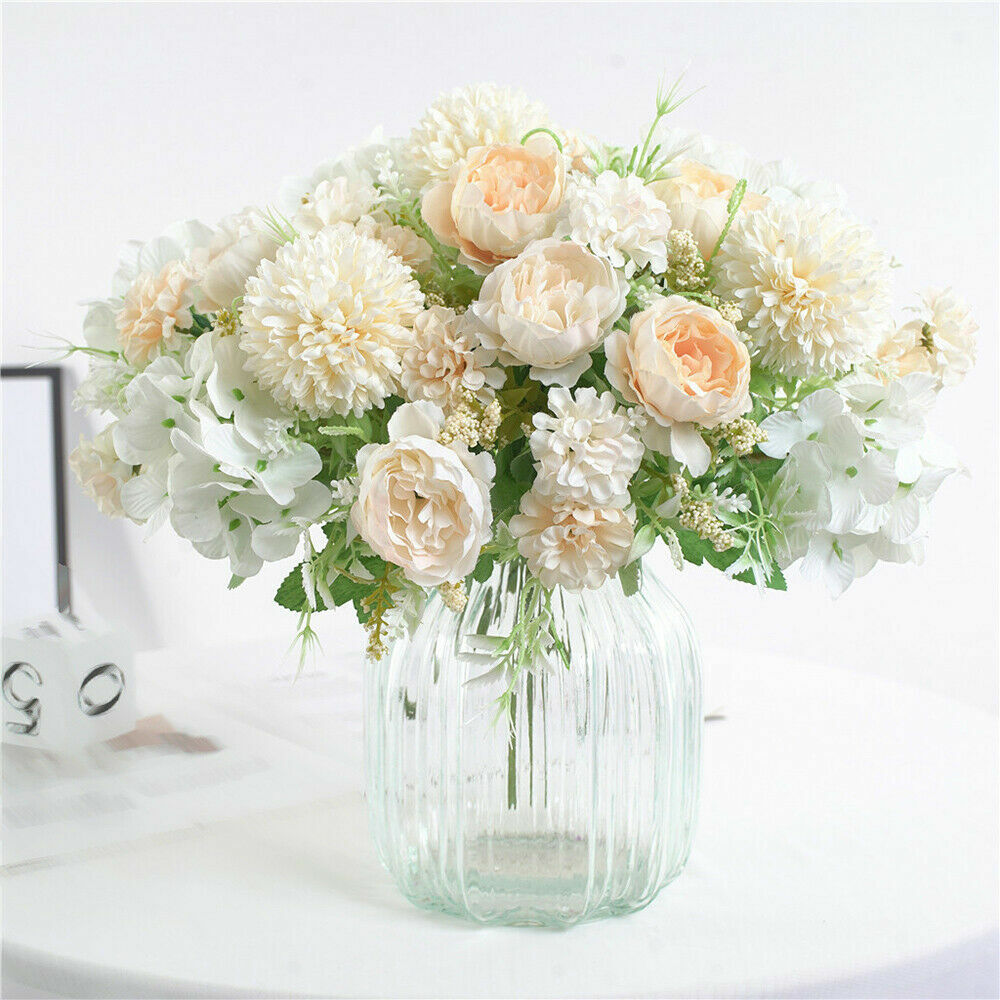 US Artificial Silk Peony Flowers Bunch Bouquet Home Wedding Party Holiday Decor - Picture 19 of 20