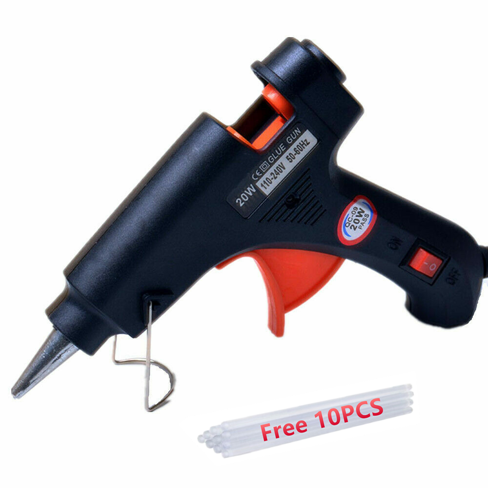 20W Mini Hot Glue Gun Set DIY Arts Home Quick Repairs Tools with 10 Glue Sticks