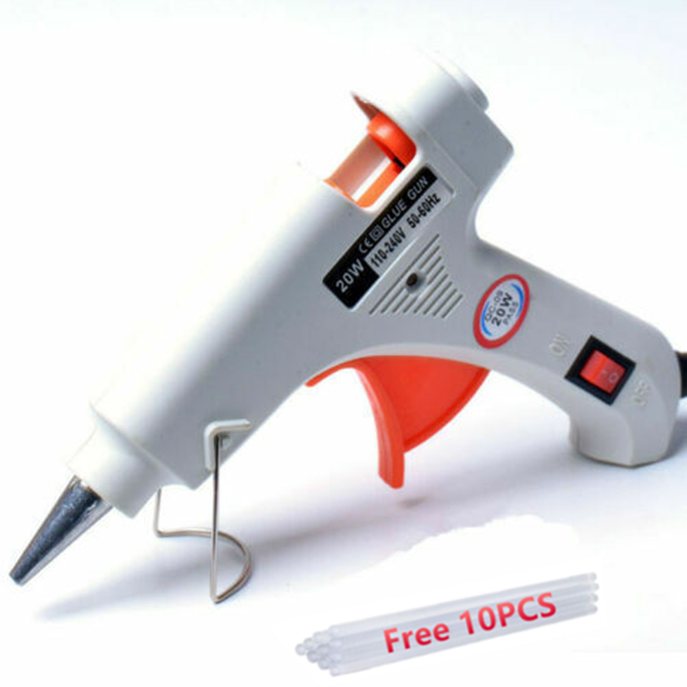 20W Mini Hot Glue Gun Set DIY Arts Home Quick Repairs Tools with 10 Glue Sticks