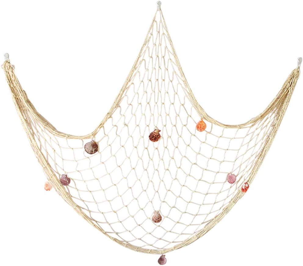 Nature Fish Net Wall Decoration With Shells Ocean Themed Wall